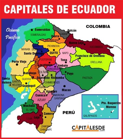 Provincias Y Capitales Del Ecuador Listado Capitales De