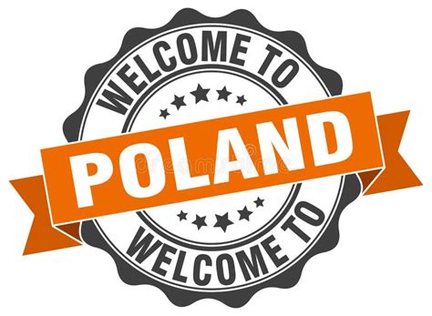 Welcome To Poland Seal Stock Vector Illustration Of Blue 119130613