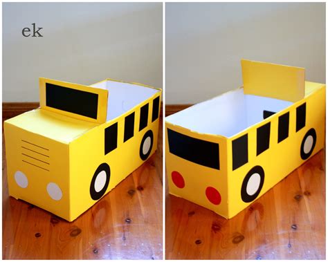 Box Vehicles Cardboard Car Homemade Toys Cardboard Bus