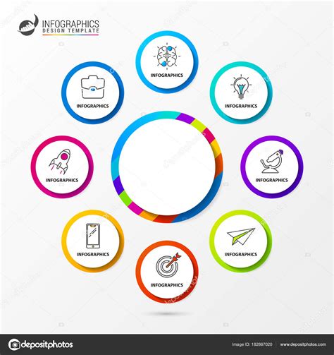 Infographic Design Template Organization Chart With 8 Steps Stock
