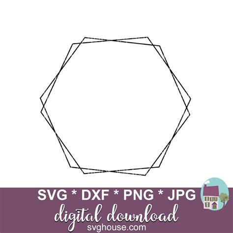 Hexagon Frame Svg Monogram Frame Svg Svg Files For Cricut Etsy Nederland