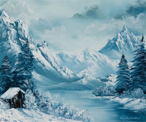 Simple Snowy Mountain Painting Jonna Swafford