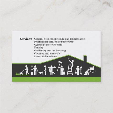 Handyman Services Home Maintenance Business Card With