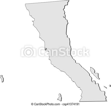 map baja california mexico map of baja california a province of mexico canstock