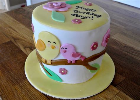 Round cake dummy with a straight top edge cake dummy diameter: Fifth Street Cakes: 6 inch Flower Bird Cake