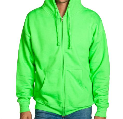 Neon Lime Green Zip Up Hoodie Sweatshirt Flex Suits
