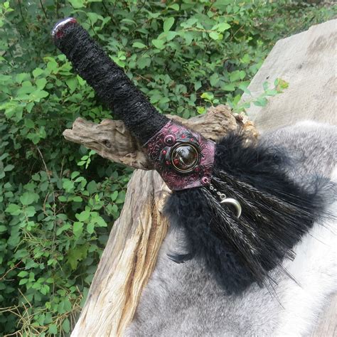 Witchs Altar Broom 12 Raven Totem Besom Broom With Etsy
