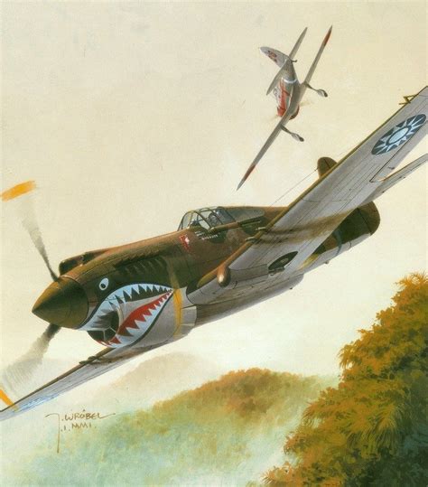 P 40B Flying Tigers by Jaroslaw Wróbel Jet Fighter Pilot Wwii