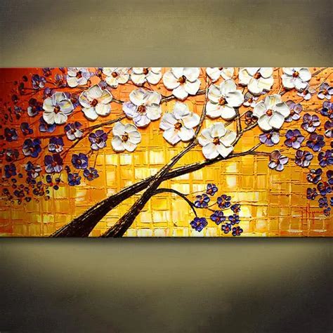 Unframed Flower Palette Knife Painting Handpainted Modern Picture Large