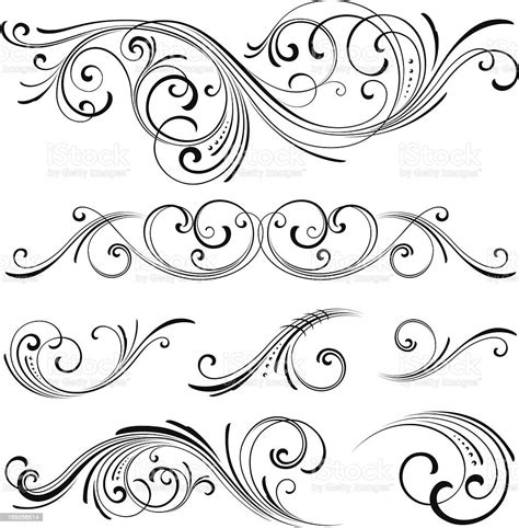 Fancy Scroll Designs Stock Vector Art And More Images Of Backgrounds