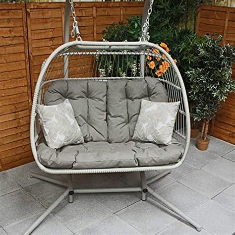 Garden Store Direct Eleanor Folding Double Hanging Egg Chair Cocoon In
