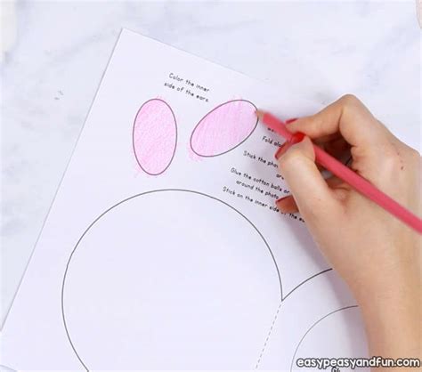 Cotton Ball Bunny Craft Diy Easter Card Ôn Thi Hsg