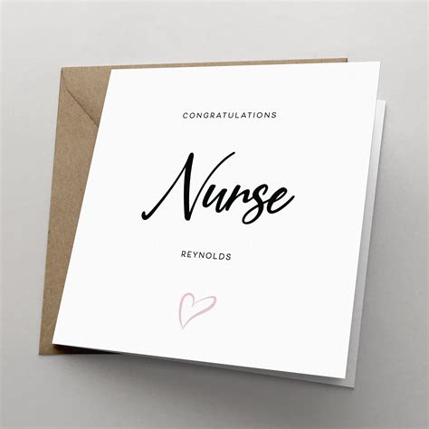 Personalised Congratulations Nurse Card New Job Nurse Card Etsy