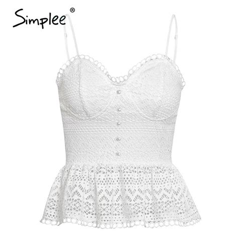 Ready Stocks Women Lace Sexy V Neck Spaghetti Sleeves Strap Tops Women Crop Top Shopee Singapore