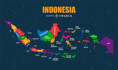 Colorful Indonesia Map Vector Download