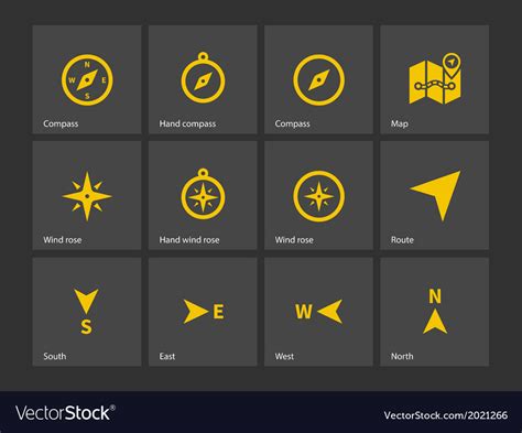 Compass Icons Royalty Free Vector Image Vectorstock