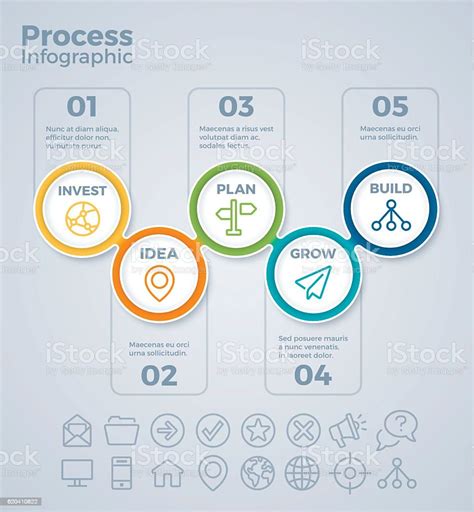 Five Step Process Infographic Stock Vector Art And More Images Of