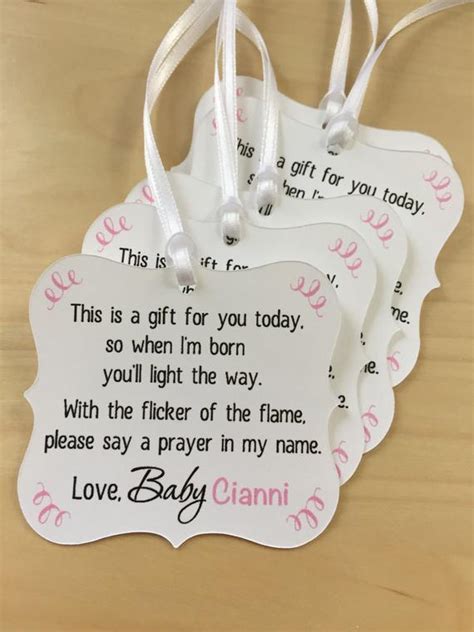 Show your baby shower guests your appreciation by using these thank you tags tied to a nice party gift. Candle Baby Shower TagsWinter Baby Shower Favor TagsTea