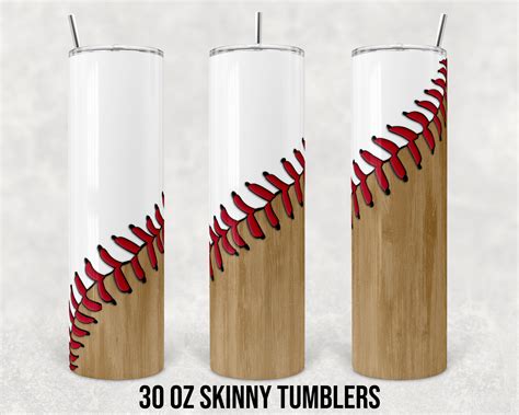 30 Oz Skinny Tumbler Sublimation Design Template Baseball Etsy