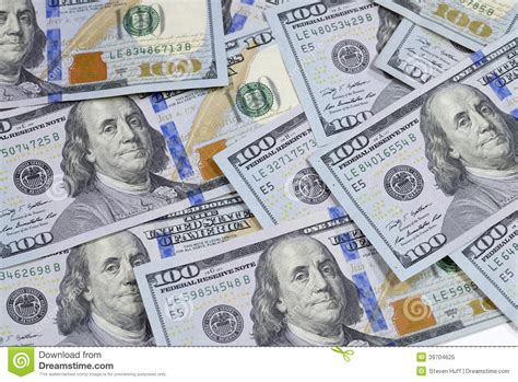 New 100 One Hundred Dollar Bill Us Bank Notes Stock Photo