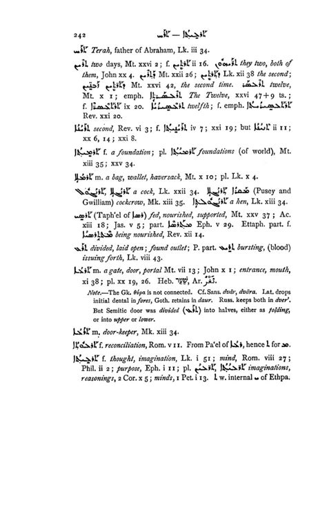 William Jennings Lexicon To The Syriac New Testament Page 242