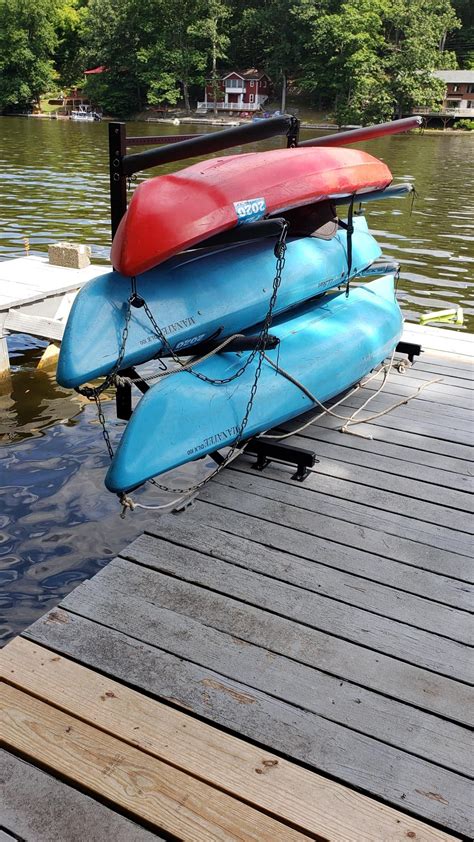 Kayak Dock Storage Rack G System Holds 4 Kayaks Over The Water