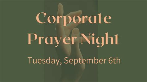 Monthly Corporate Prayer Night September 6th Newport Church