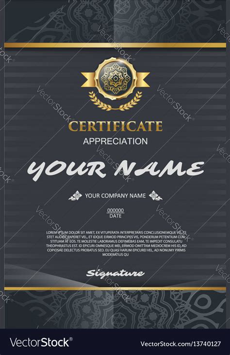 Certificate Template Elegant And Stylish With Vector Image