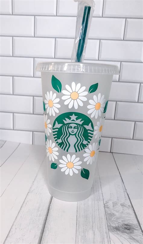 Daisy Flower Starbucks Cups Custom Daisy Cup Starbucks Etsy