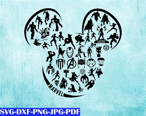 Mickey Head Marvel svg dxf png pdf jpg Super hero MARVEL | Etsy