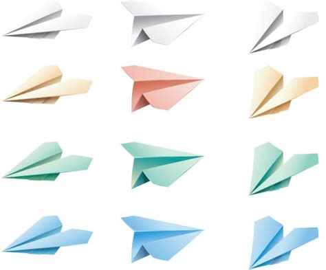 Paper Airplane Icons Colored 3d Design Free Vector In Adobe Illustrator