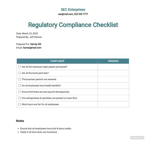 7 Compliance Checklist Templates Free Downloads