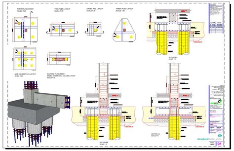 Reinforced Concrete Pile Caps Details Civil Engineering Construction