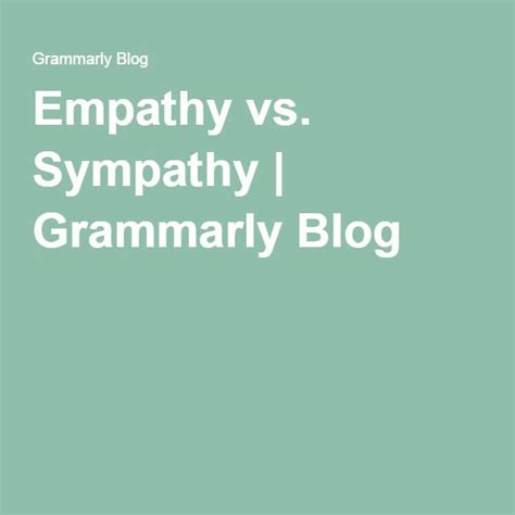 Empathy Vs Sympathy Sympathy Empathy Teaching