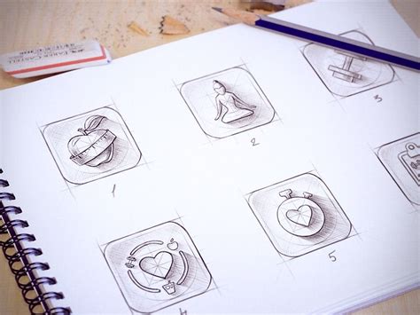 Sketches For Ios Icon Mobile App Design Inspiration App Design