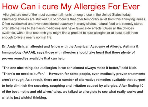 Allergies Cure Top Solutions For Allergies Cure 1bestwayto