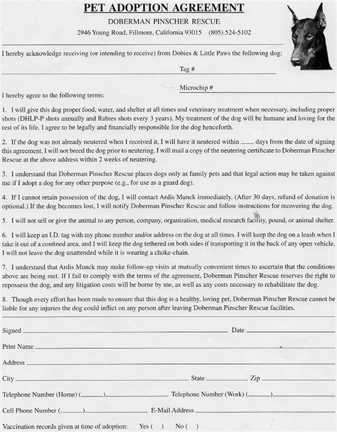 Dog Adoption Contract Fill And Sign Printable Template Online