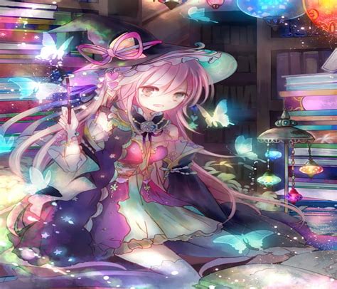 Butterfly Spell Pretty Witch Dress Glow Books Bonito Magic Woman Spell Hd Wallpaper