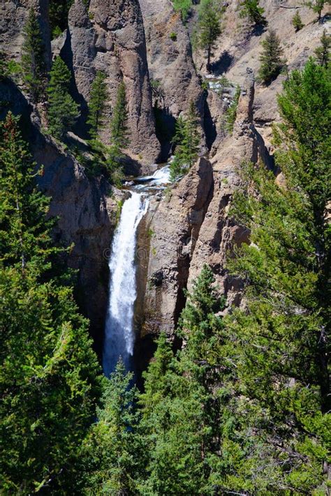 The Tower Falls Of The Yellowstone River Wyoming Usa Stock Image