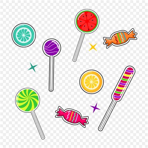 Cute Sticker Set Vector Design Images Cute Stickers Set Candy