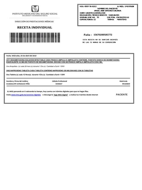 Receta Imss Editable