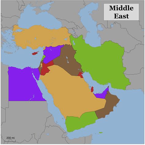 Middle East Political Map Blank Map Of World