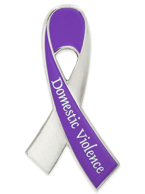 Domestic Violence Awareness Purple Ribbon Enamel Lapel Pin