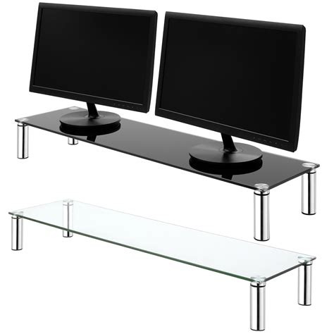 X Large Double Monitorscreen Riser Tube Shelf Computerimac Tv Stand
