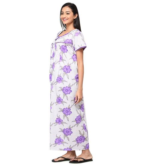 Buy Eazy Purple Cotton Nighty Online At Best Prices In India Snapdeal
