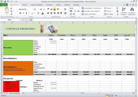 Planilha De Controle Financeiro Completo Em Excel 4 0 Planilhas Em