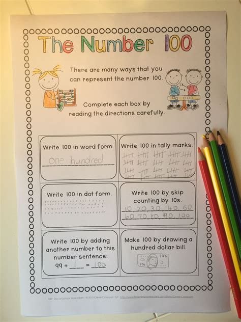 100th Day Of School Activities Printables First And Second Grade