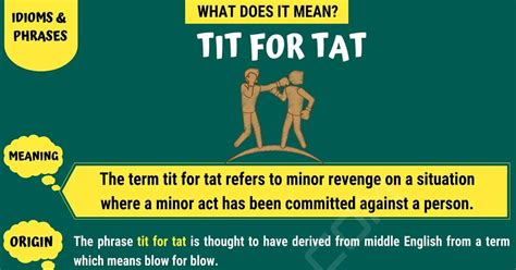 Tit For Tat What Does The Useful Phrase Tit For Tat Mean • 7esl
