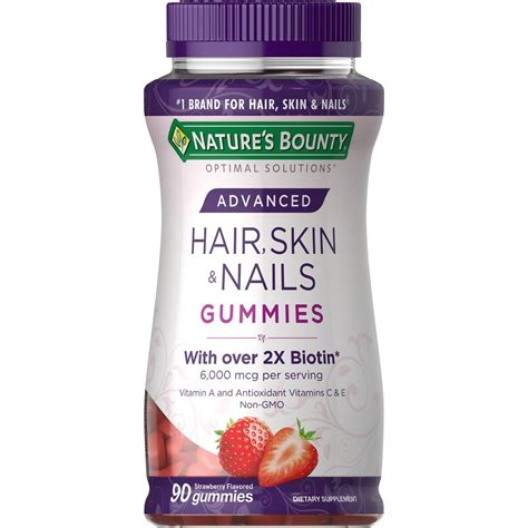Natures Bounty Advanced Hair Skin And Nails Strawberry Gummies