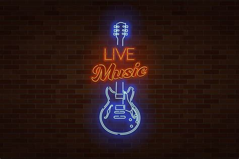 Live Music Neon Sign Creative Daddy